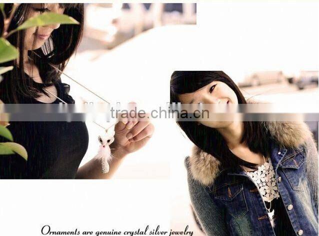 2014 fashion fox long necklace for sweater