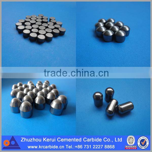 Spherical/domed carbide insert with high performance and good service life for all conditions of deep hole drilling