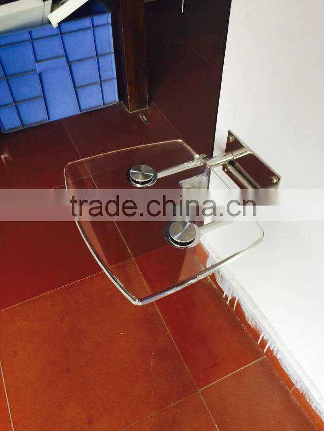 shower chair foshan,acrylic seat pad with 304 s.s wall mounted bracket