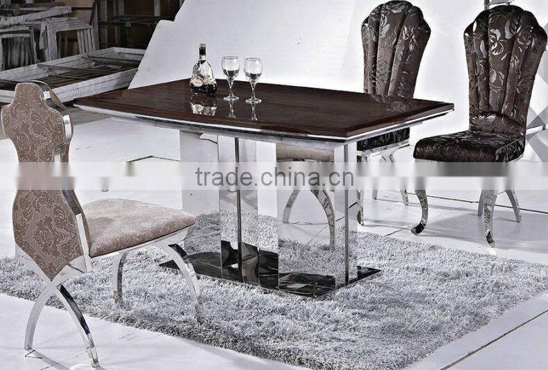 Modern stainless steel dining table