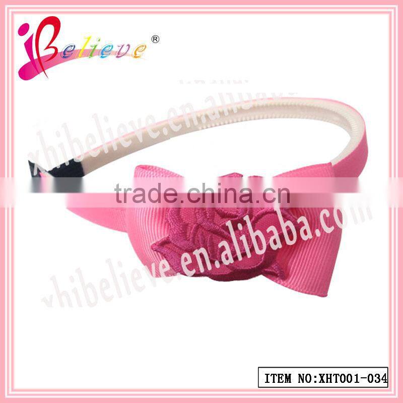 Fashion headwear hair accessories ribbon bow hairbands for nice girls (XHT001--005)