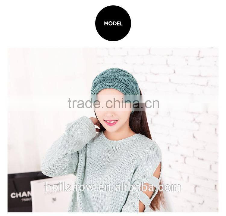 Fashion Ladies Vogue Magnetic Solid Color Stretchable Knitted Headband