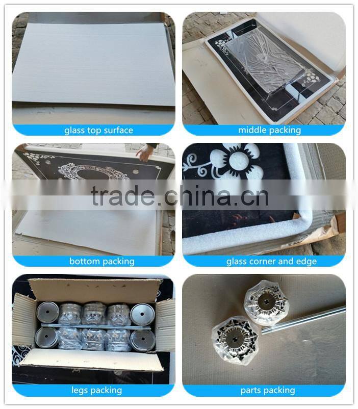 Hot sale clear Glass Living Room Cabinets 3 layer shelf unit