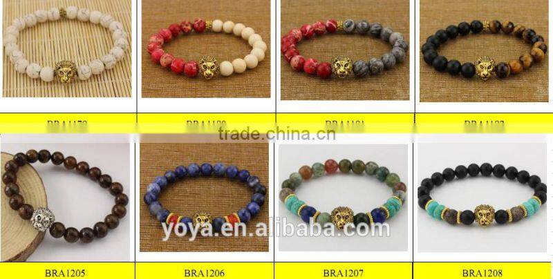 BRH1502 elastic bracelet, blue agate beaded blue druzy bracelet