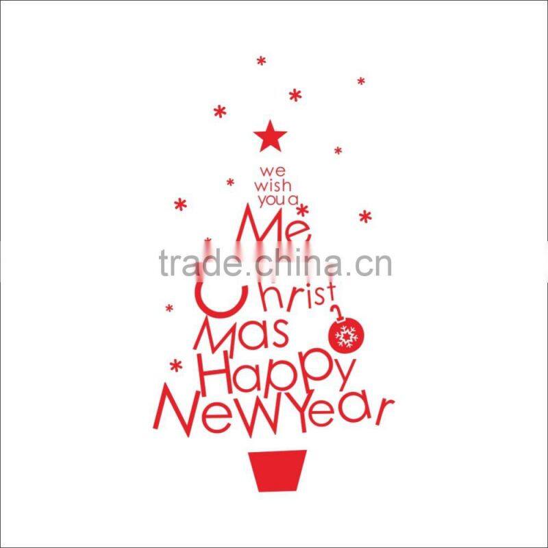 Removable Red Christmas tree Wall Sticker Art Vinyl Mural DIY Quote Room Decor