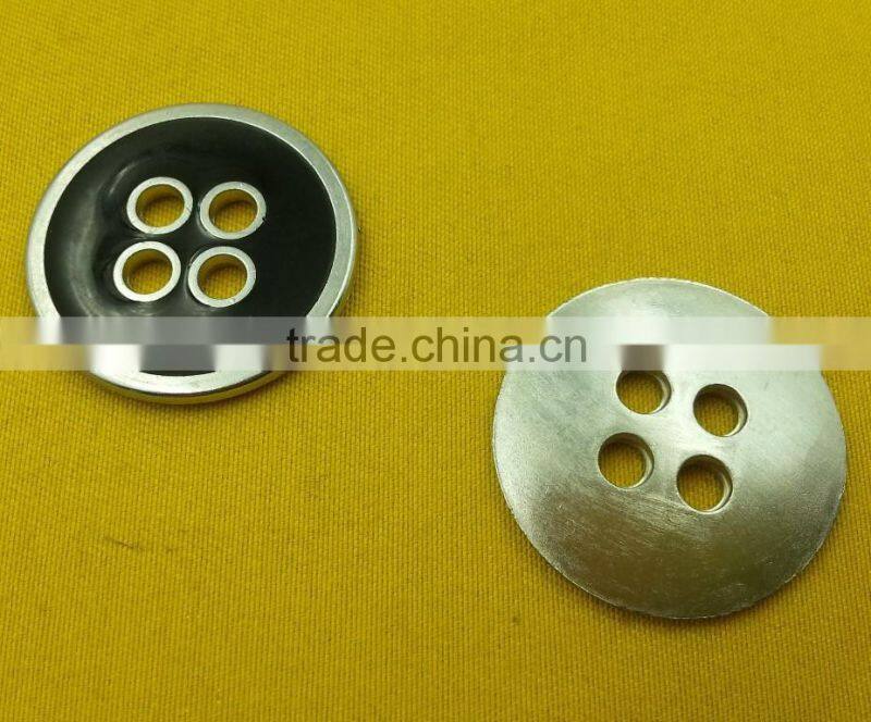 28mm Black Enamelled 4 holes metal sew-on button For ladies wear -- MS34727