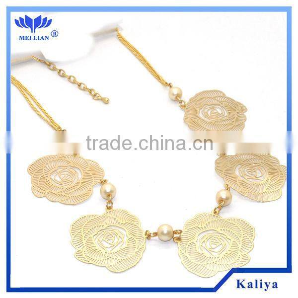 Lovely gold flower sheet necklace,High quality necklace,Gold necklace vners
