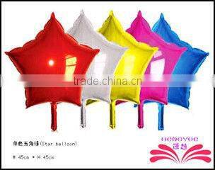 plain color star shape foil balloon