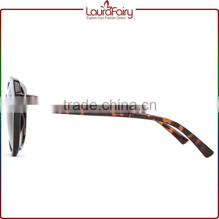Laura Fairy Italy Design CE UV400 Women Demi Color Retro Plastic Sunglasses