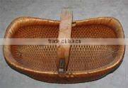Chinese antique storage bamboo basket