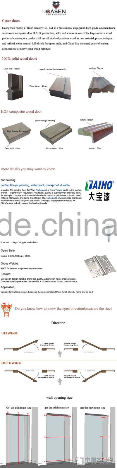 new fashion designs 3 panels french doors white painting interior wood bedroom door