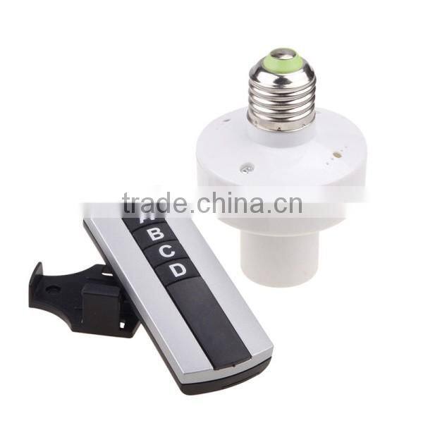 E27 Screw Wireless Remote Control Light Lamp Bulb Holder 4 Cap Socket Switch
