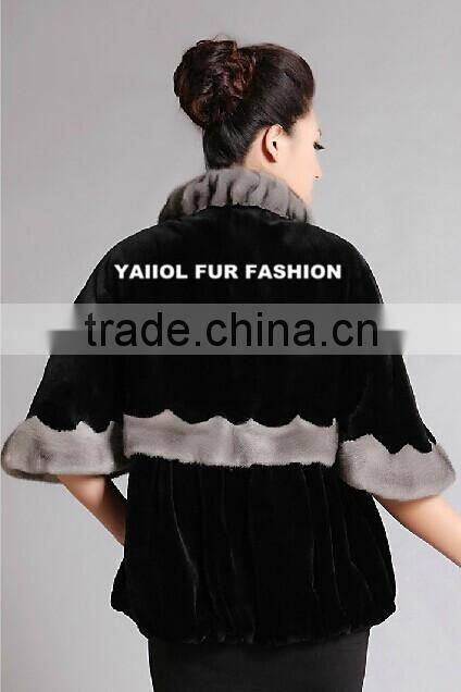 hot sale natural black mink fur coats for women