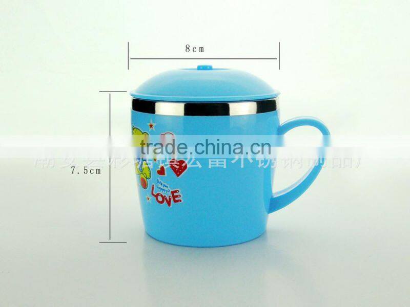 2015 kids water bottle mugs cup double wall stainless promotional