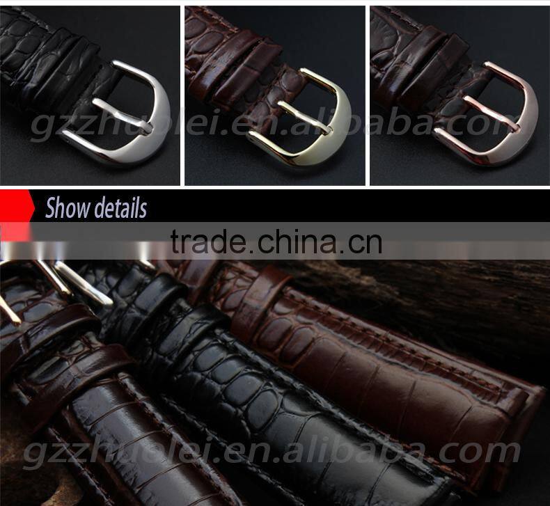 20mm high quality genuine leather Watch strap with stainless steel buckle Wholesale 3PCS