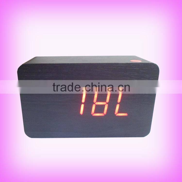 Multi-function digital wooden table clock