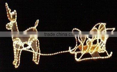 train christmas rope light Fancy LED magic colour christmas lights for outdoor project/LED 3D motif christmas deer snowman