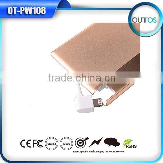 Hot selling credit card power bank 1000mah & 1500mah for mobile phone