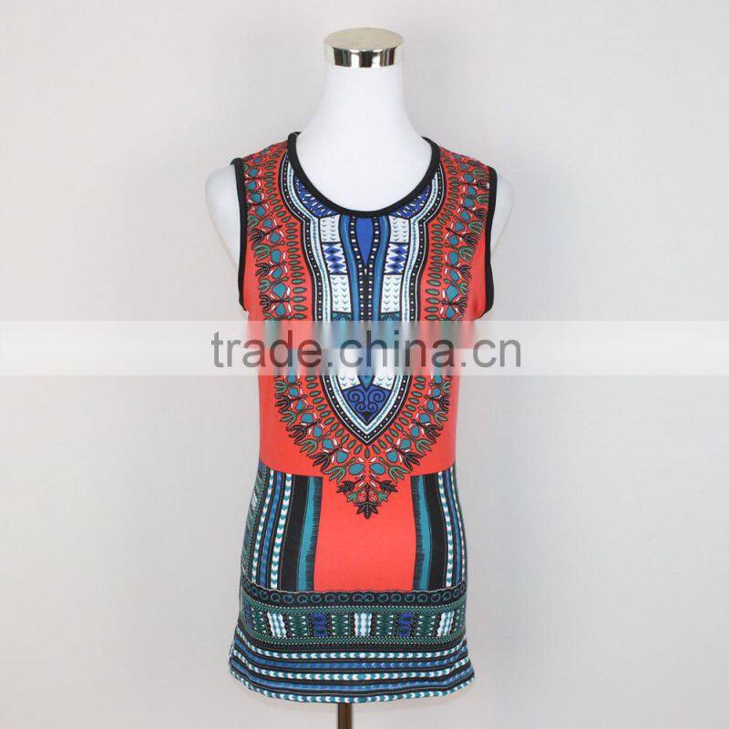 New arrival african dashiki women printing tank top