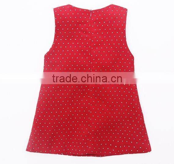 Sweet child fall sleeveless cute animal pattern flannelette vest dress children clothing
