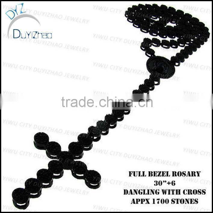hot sale bling bling hip hop rosary necklace