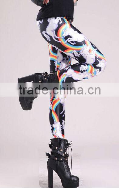 2014 Fashion Digital Printing Stretch Spandex Sexy Women Leggins