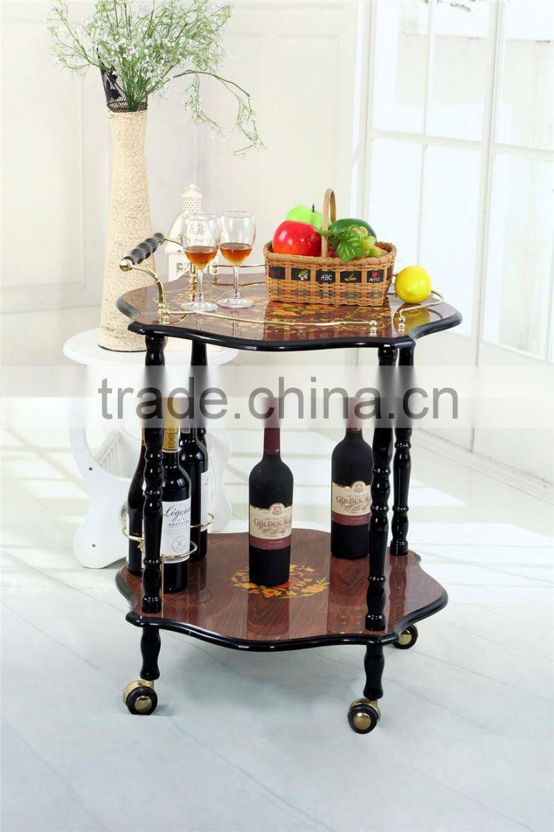 Wholesale wooden dining room trolley/serving trolley/cleaning trolley