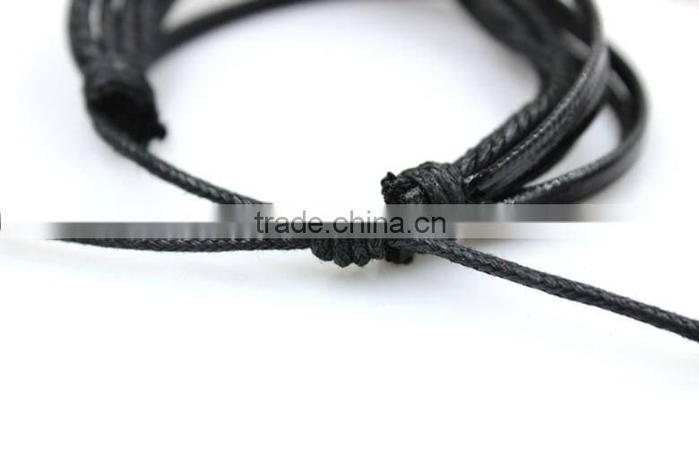 Knitting Leather Straw Rope Bracelet For Boys,Fashion Leather Bracelet For Men