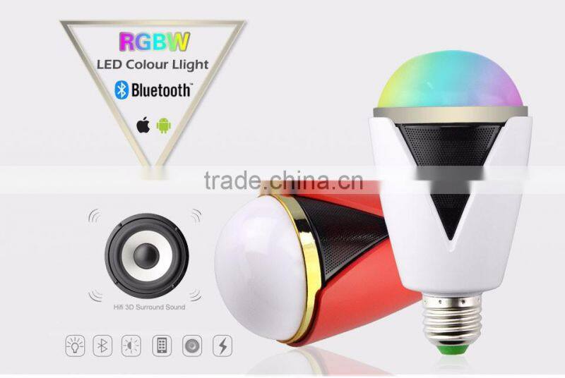 20m wireless range bluetooth led music light bulb