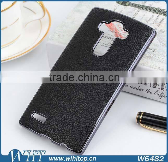New Product Chrome Gold Side PC Leather Coated Cell Phone Case for LG G4