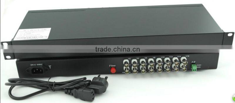 16Ch fiber optic CCTV Video Transceiver