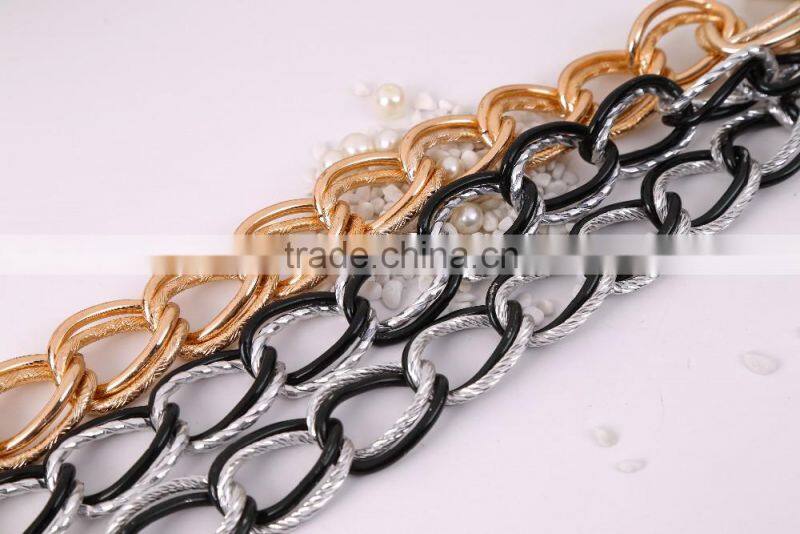 2016 Factory Direct Sell Aluminum Double chain ( jeans accessories chain free nickle)