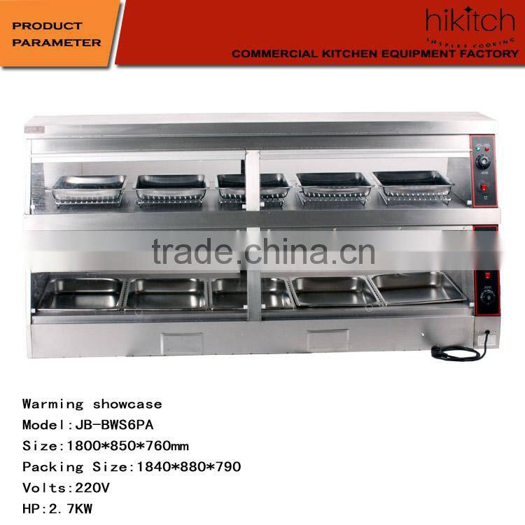 Stainless steel food warmer equipment display showcase provide CE