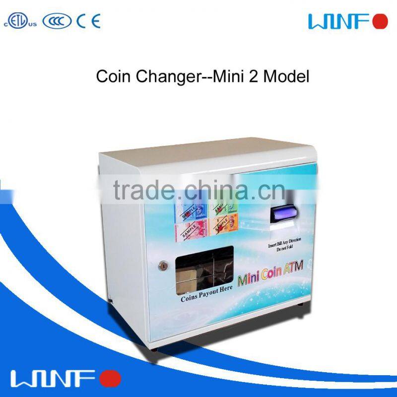 Space Saving US dollars change to 50 cents machine for gaming and amusement