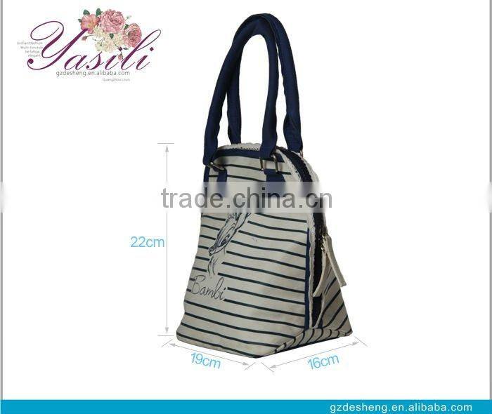 2013 best sell striped canvas handbag