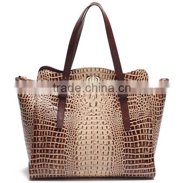 S425-B3147 Hot sale genuine leather handbag Luxury crocodile leather vintage bag for fashionable women