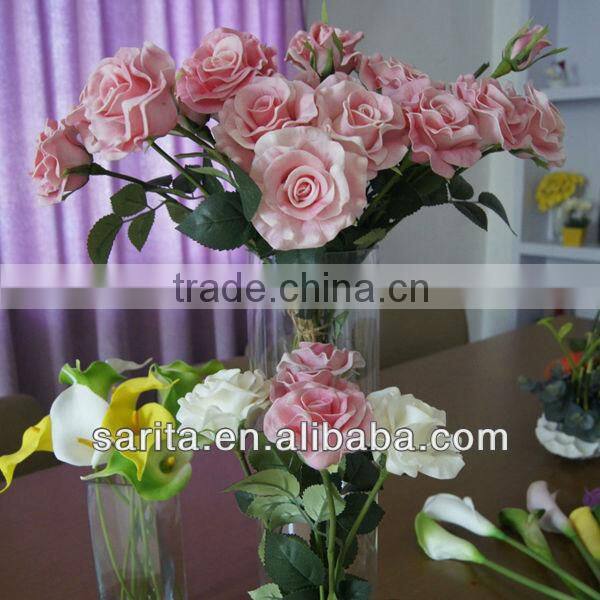 factory direct sale real touch silk flowers with pink colors