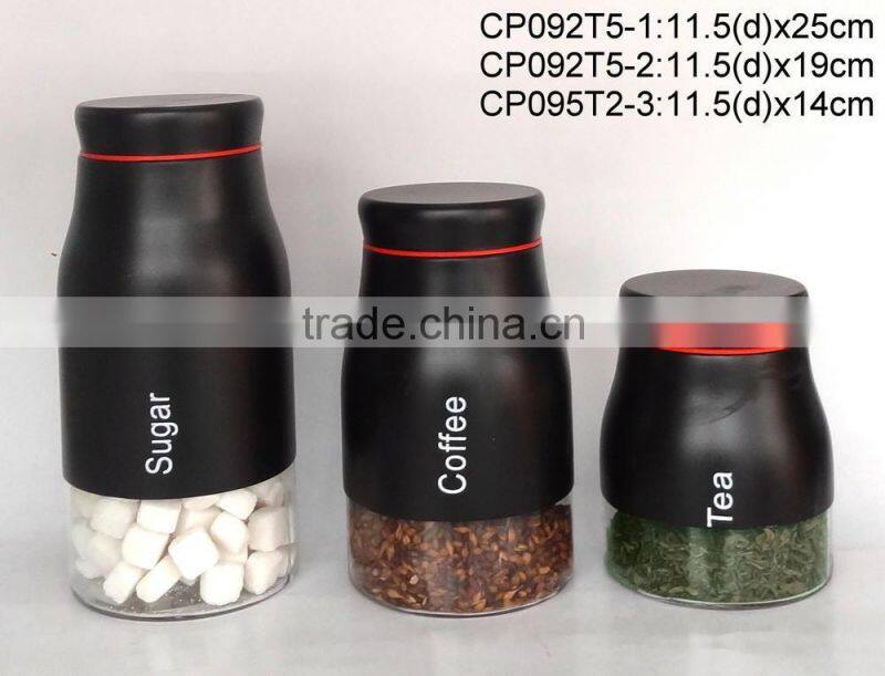 CP092T6 round glass jar with metal casing
