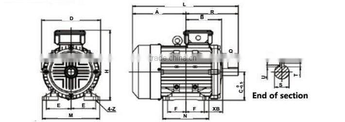 380v 400v non inductive 7.5kw 5.5kw ac electric 3 phase china motor
