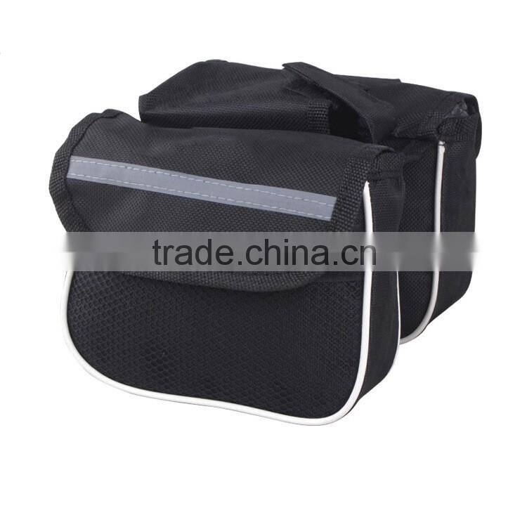 Custom riding bike saddle bag with reflective stripe