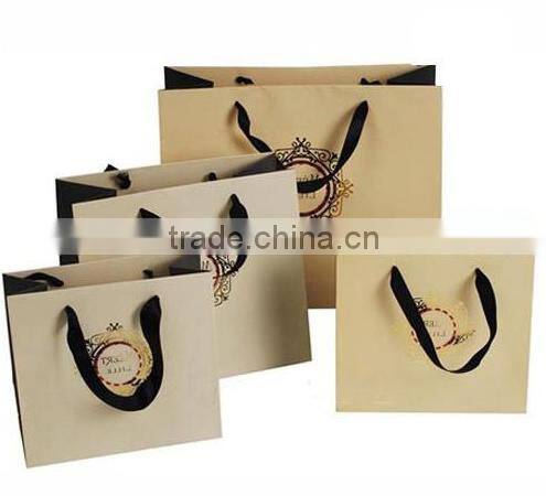 Paper shopping bag with handle/Brown kraft paper bag