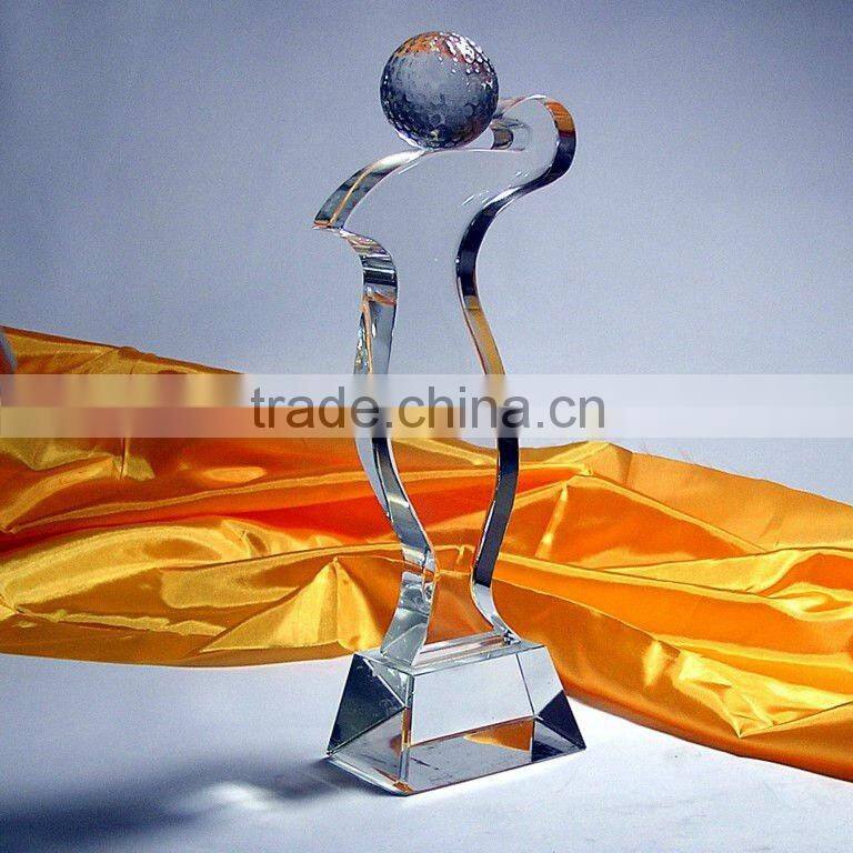 hot sale crystal glass hand trophy