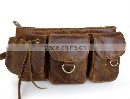 Vintage Leather Popular Unique Design Men's Fanny Waist Pack Purse