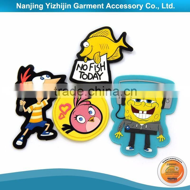 Black & Yellow PVC Brand Logo Embossed Clothing Label