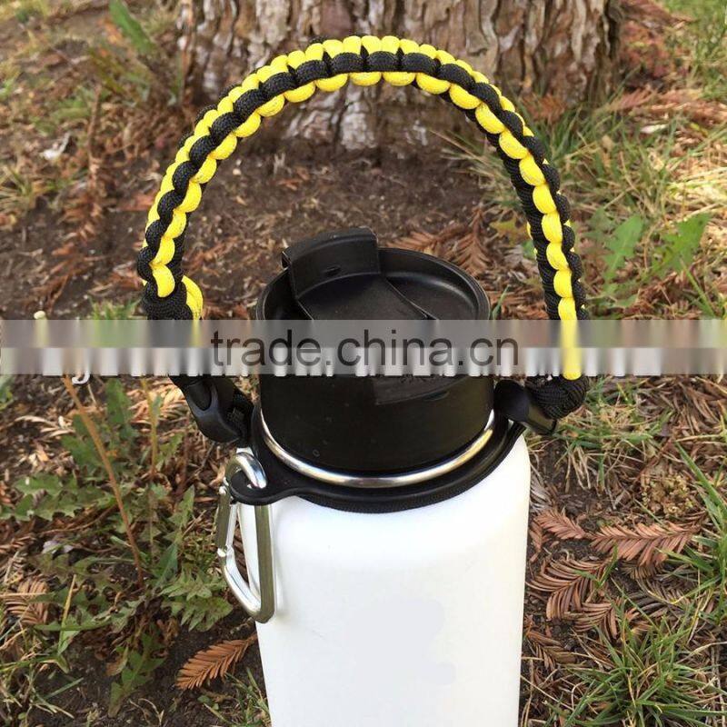 newest fashion weave paracord bottle handle 7 stands 550 paracord survival cup handle for hiking camping