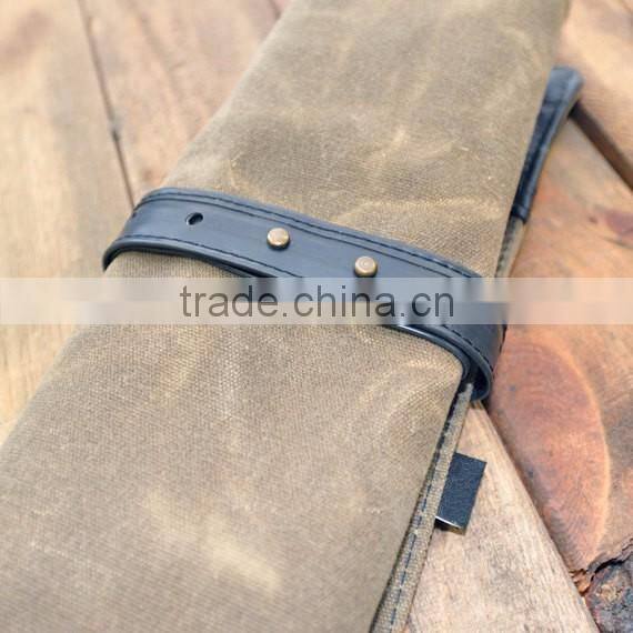 Custom high quality waxed canvas tool roll bag