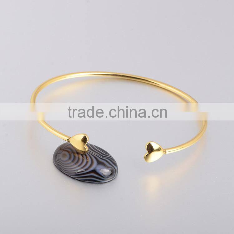 Korean Fashion Double Heart Gold Plated Bracelet