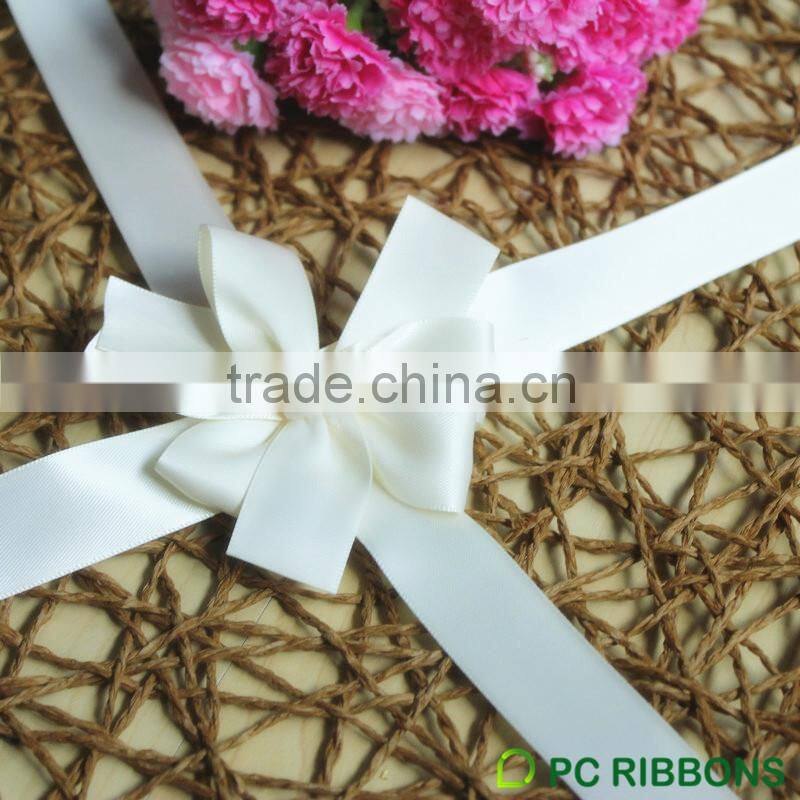 PC high quality adhesive satin ribbon bow for packaging