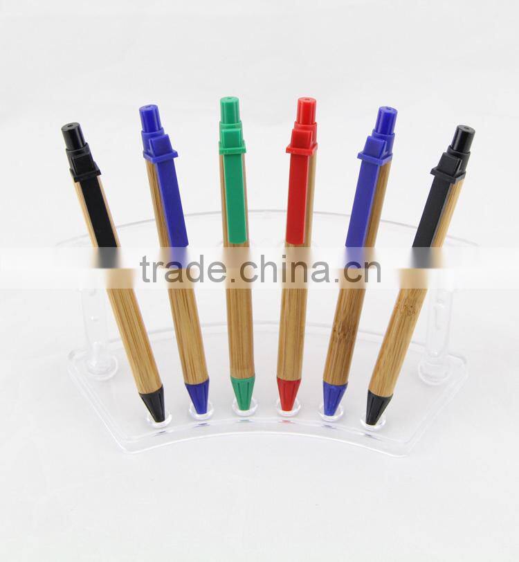 wonderful wooden ball pen with plastic clips for promotion gift