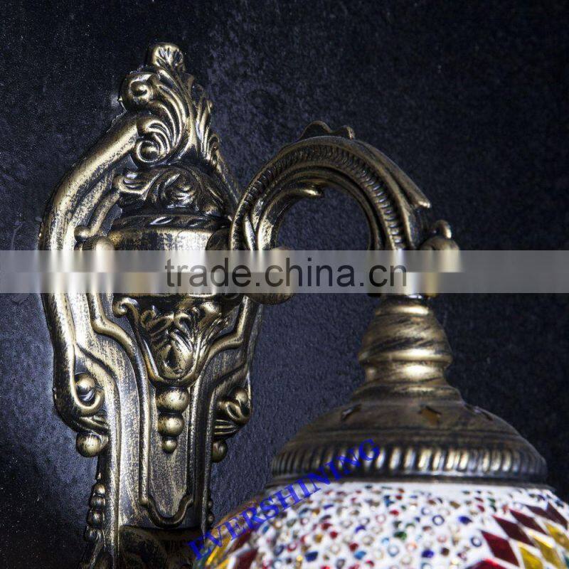 2015 NEW DESIGN GLASS MOSAIC CRAFT TURKISH WALL LAMPS YMA42601